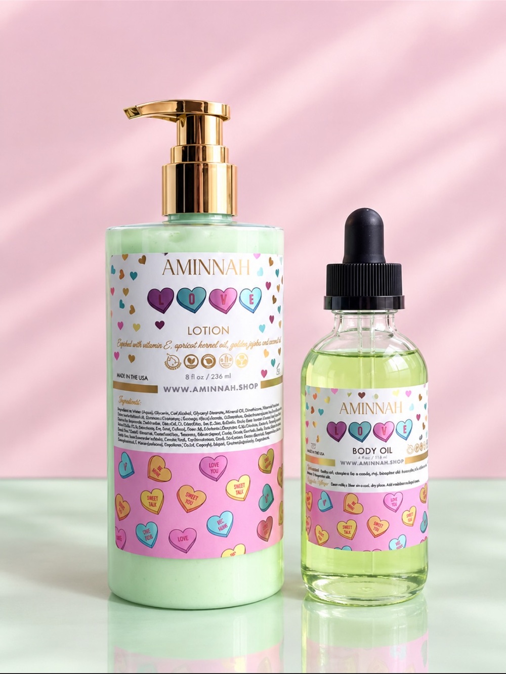 AMINNAH XOXO Body Lotion and Oil Set